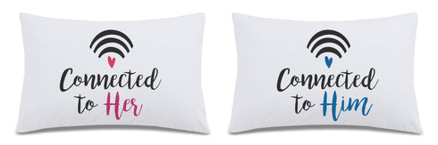 PAIR OF PILLOWCASES WE DREAM CONNECTED